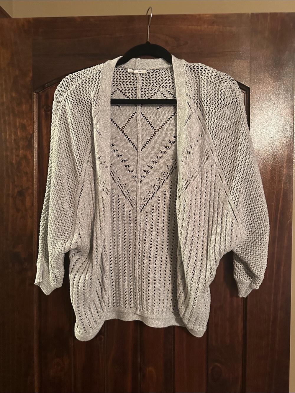 Maurices Light Gray Open Knit Cardigan